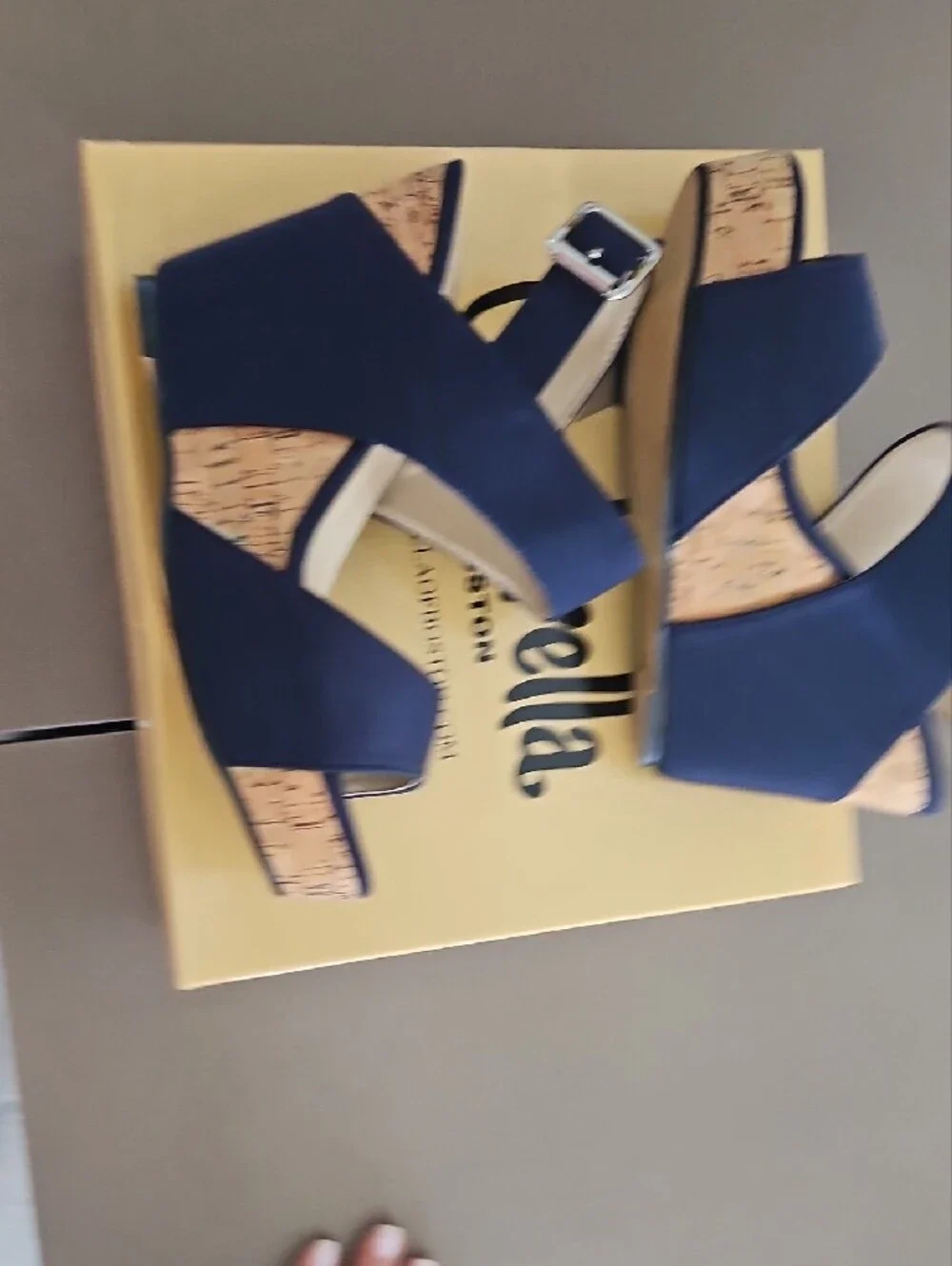 Cinderella Navy Open-Strap Wedge Sandals